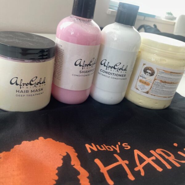 Set AfroGold Haircare (shampoo, conditioner, Masker, Kinky Queen creme)